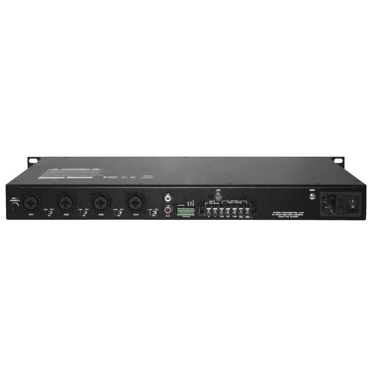 SHOW PAD-120 – Amplificateur Mono 120W RMS, Sorties 70V/100V & 4Ω, 4 Entrées Micro/Ligne, Bluetooth, USB-SD MP3, Tuner FM/DAB, Format 1U - Simple Boutique
