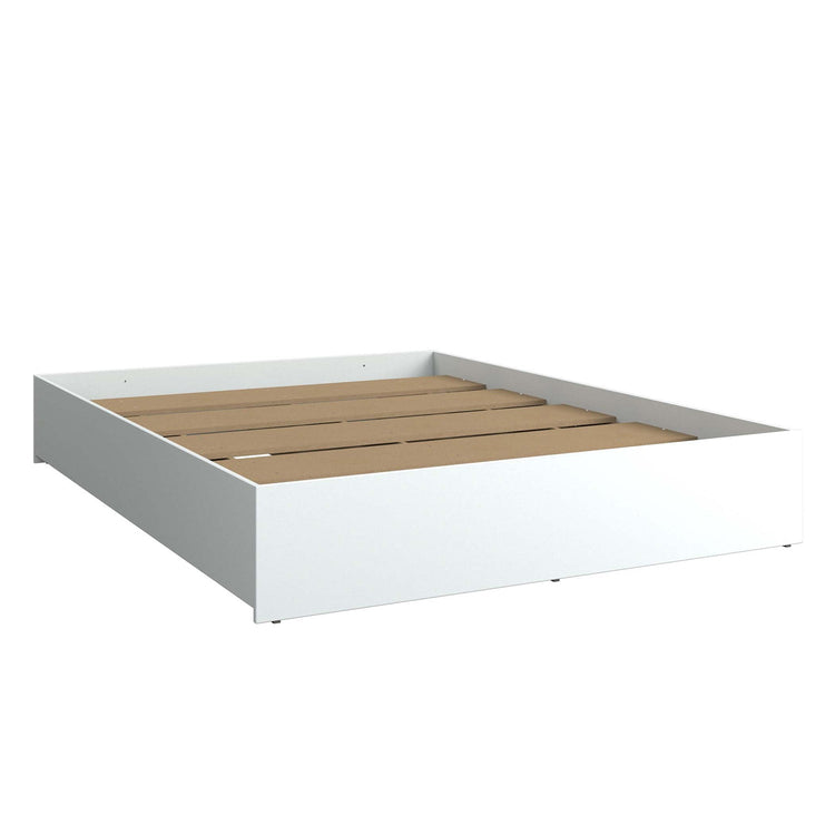 SUA-V - Base de Lit Ashton en Mélamine Thermofusionnée, Grandeur Queen, Blanc - Simple Boutique