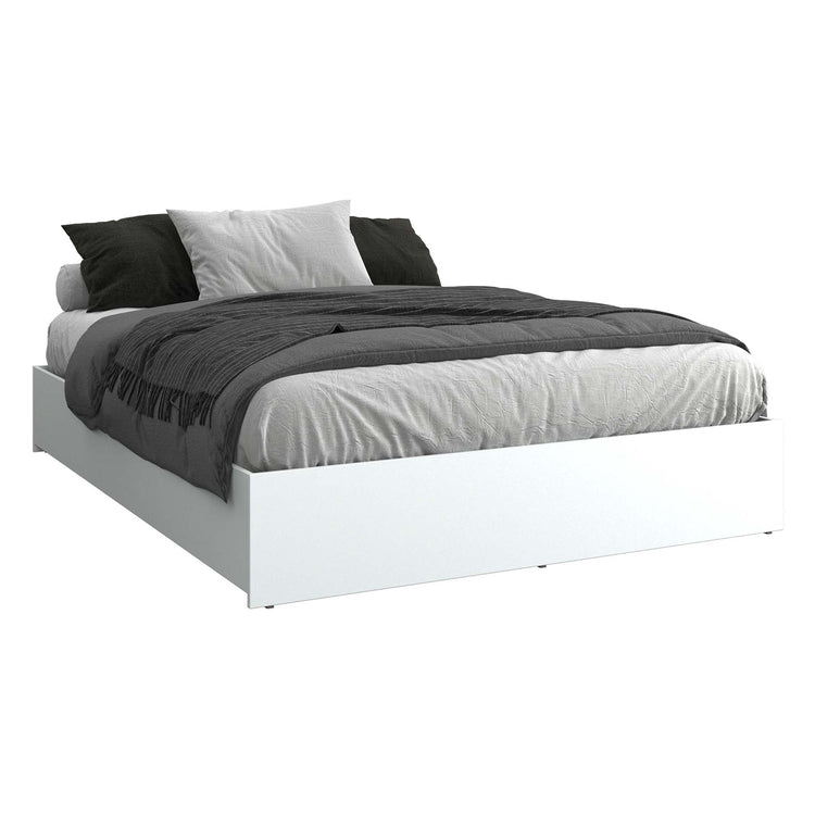 SUA-V - Base de Lit Ashton en Mélamine Thermofusionnée, Grandeur Queen, Blanc - Simple Boutique