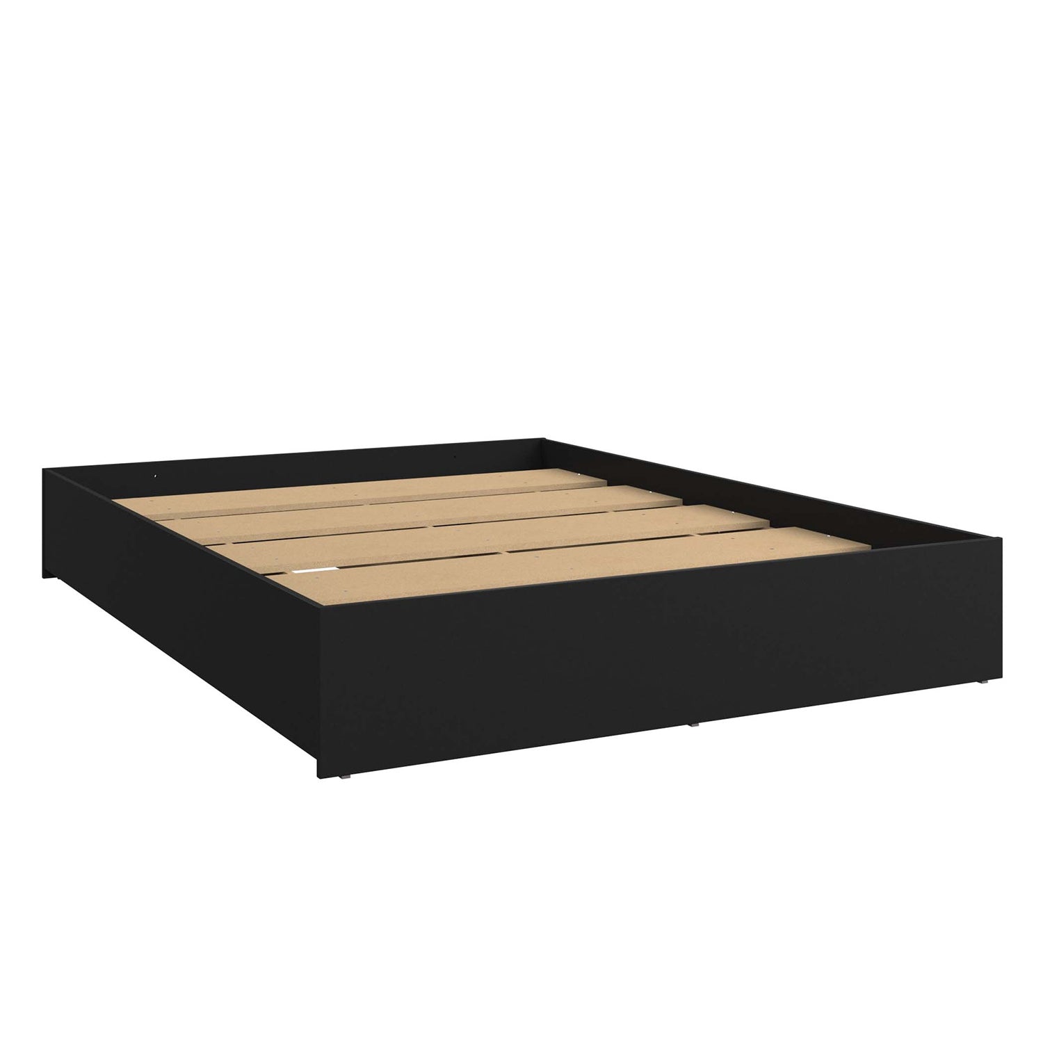 SUA-V - Base de Lit Ashton en Mélamine Thermofusionnée, Grandeur Queen, Noir - Simple Boutique