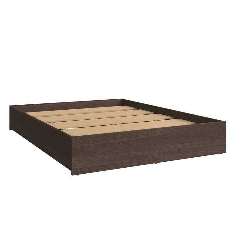 SUA-V - Base de Lit Ashton en Mélamine Thermofusionnée, Grandeur Queen, Tuxedo - Simple Boutique