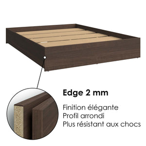 SUA-V - Base de Lit Ashton en Mélamine Thermofusionnée, Grandeur Queen, Tuxedo - Simple Boutique