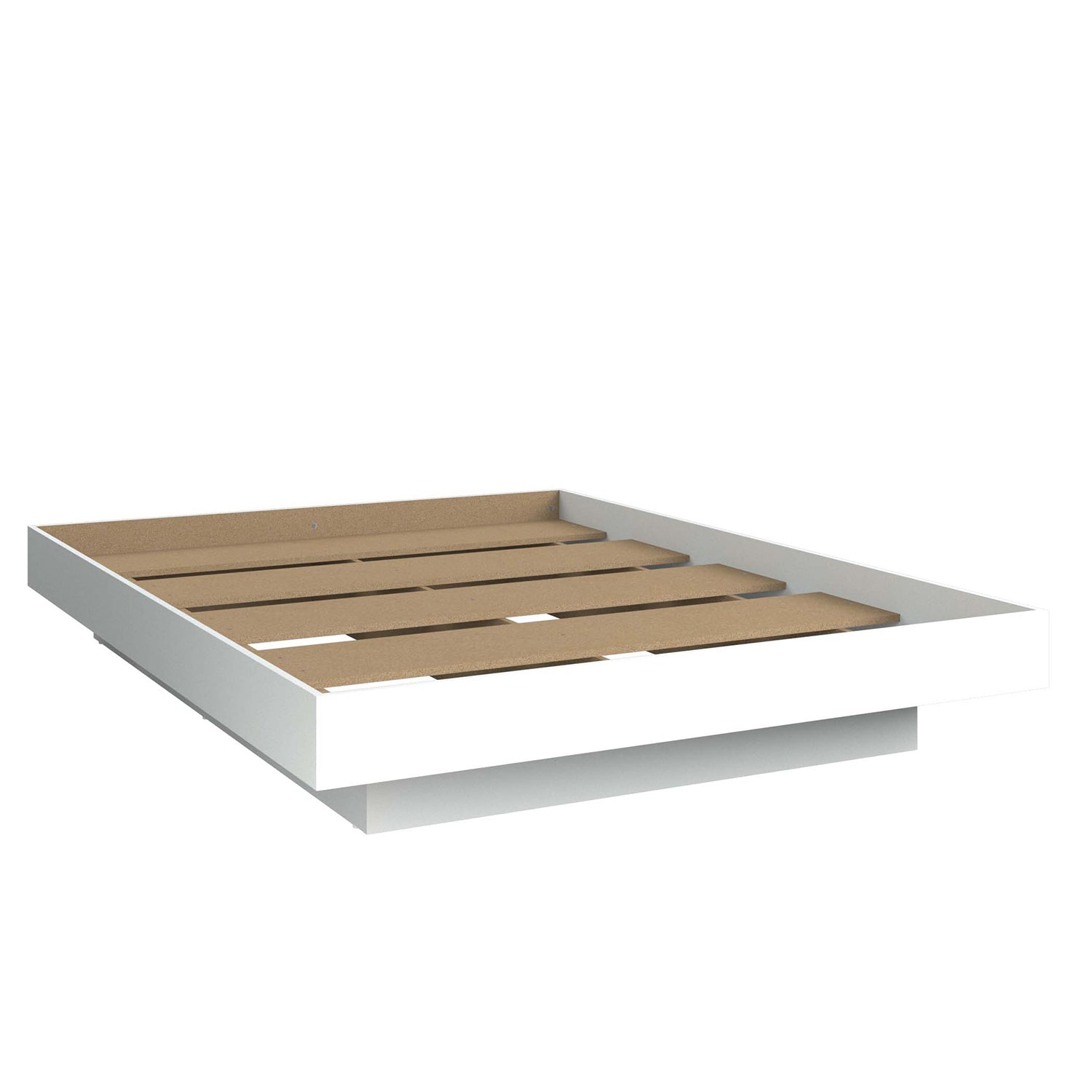 SUA-V - Base de Lit Kelly en Mélamine Thermofusionnée, Grandeur Queen, Blanc - Simple Boutique
