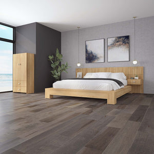 SUA-V - Base de Lit ZEN en Mélamine Thermofusionnée, Grandeur Queen, Beauté Naturelle - Simple Boutique