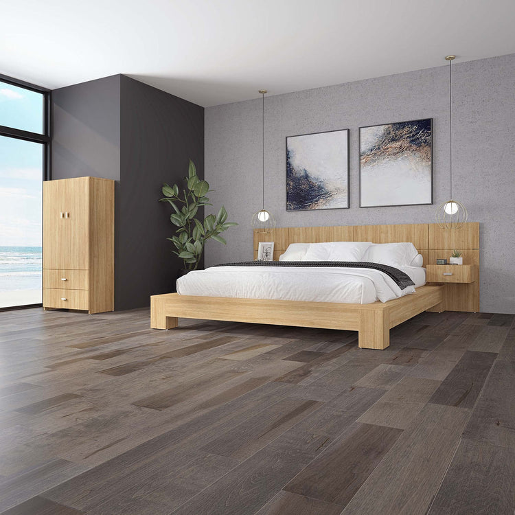 SUA-V - Base de Lit ZEN en Mélamine Thermofusionnée, Grandeur Queen, Beauté Naturelle - Simple Boutique
