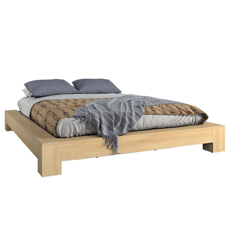 SUA-V - Base de Lit ZEN en Mélamine Thermofusionnée, Grandeur Queen, Beauté Naturelle - Simple Boutique