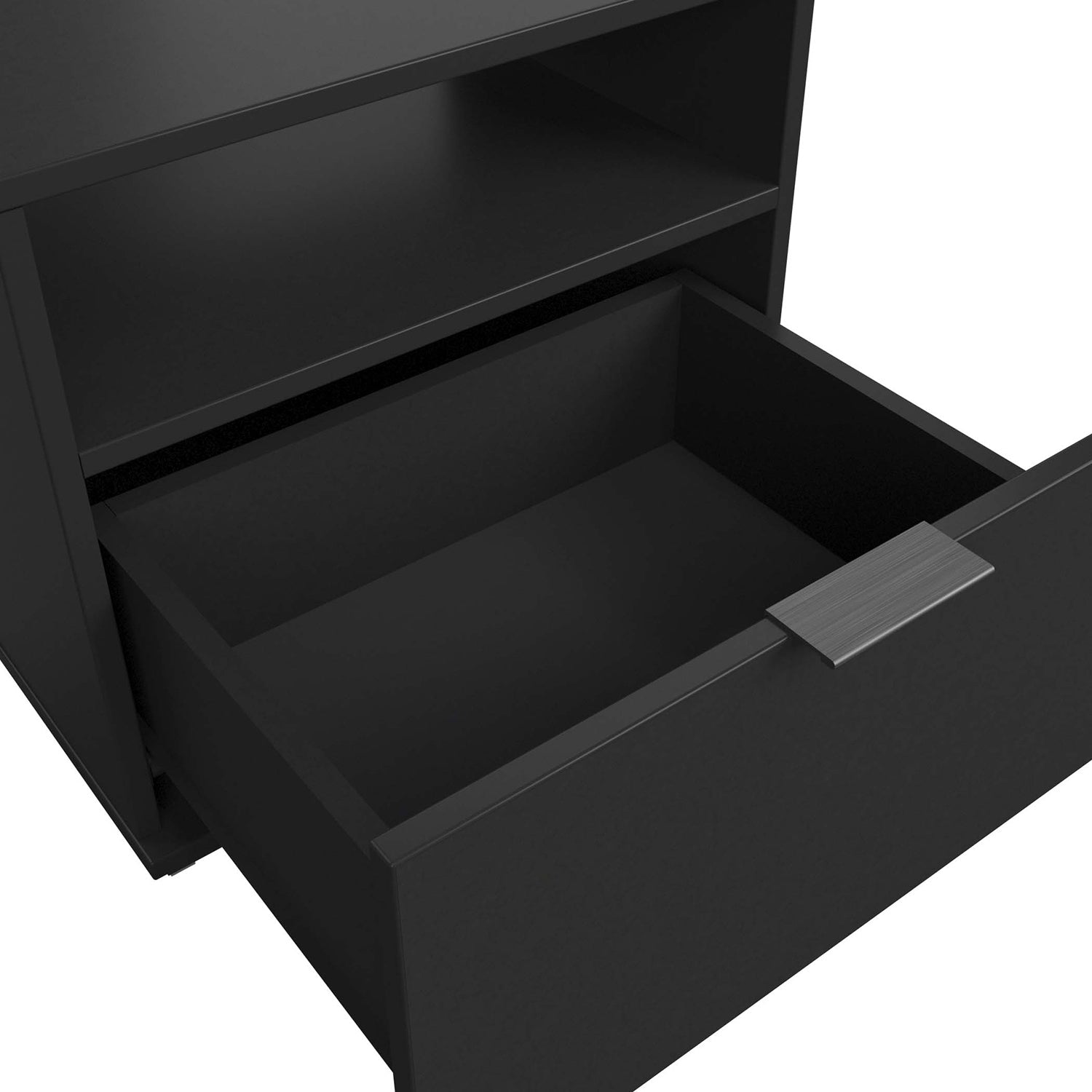 SUA-V - Table de Nuit Ashton en Mélamine Thermofusionnée, Noir - Simple Boutique