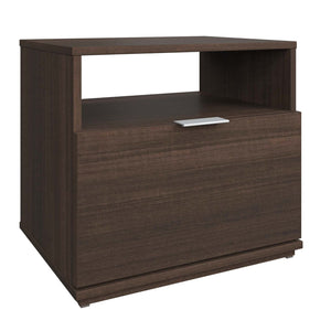 SUA-V - Table de Nuit Ashton en Mélamine Thermofusionnée, Tuxedo - Simple Boutique