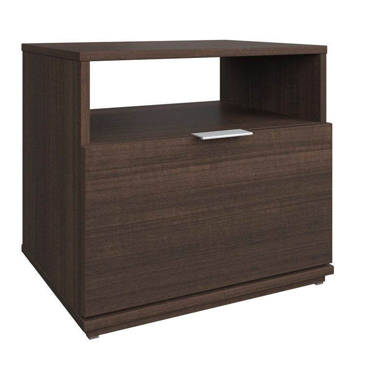SUA-V - Table de Nuit Ashton en Mélamine Thermofusionnée, Tuxedo - Simple Boutique
