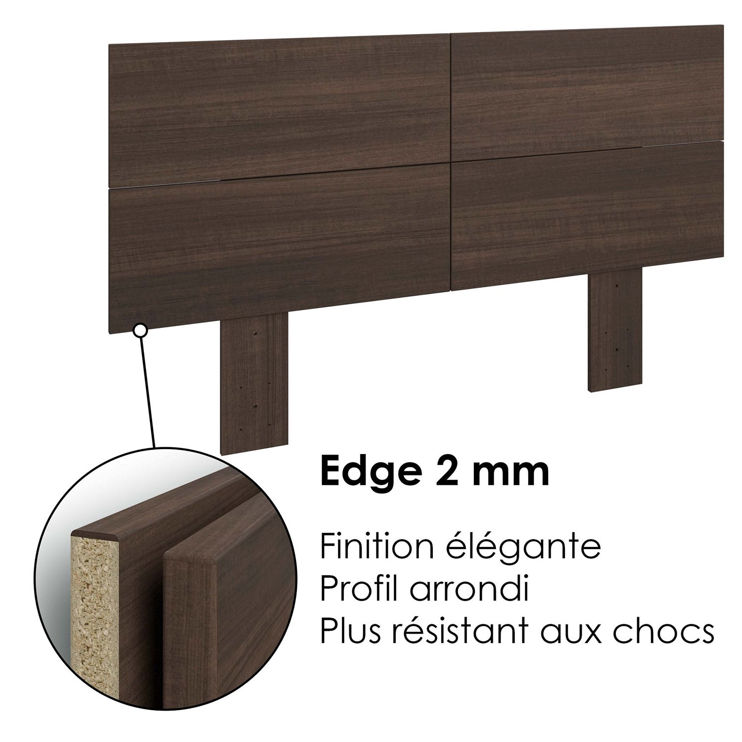 SUA-V - Tête de Lit Ashton en Mélamine Thermofusionnée, Grandeur Queen, Tuxedo - Simple Boutique