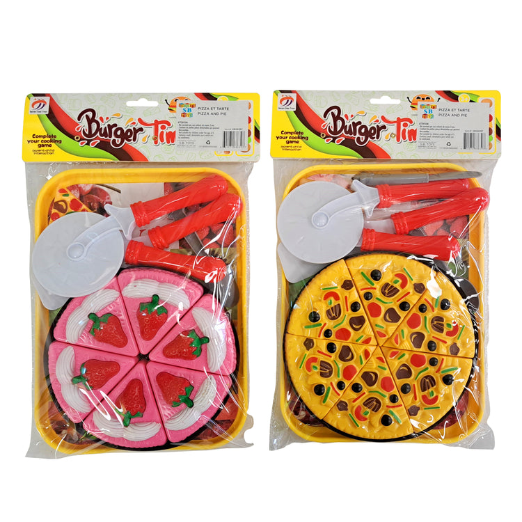 S.B. Toys Ensemble pizza ou gâteau à découper avec plateau et ustensiles, modèles assortis - Simple Boutique