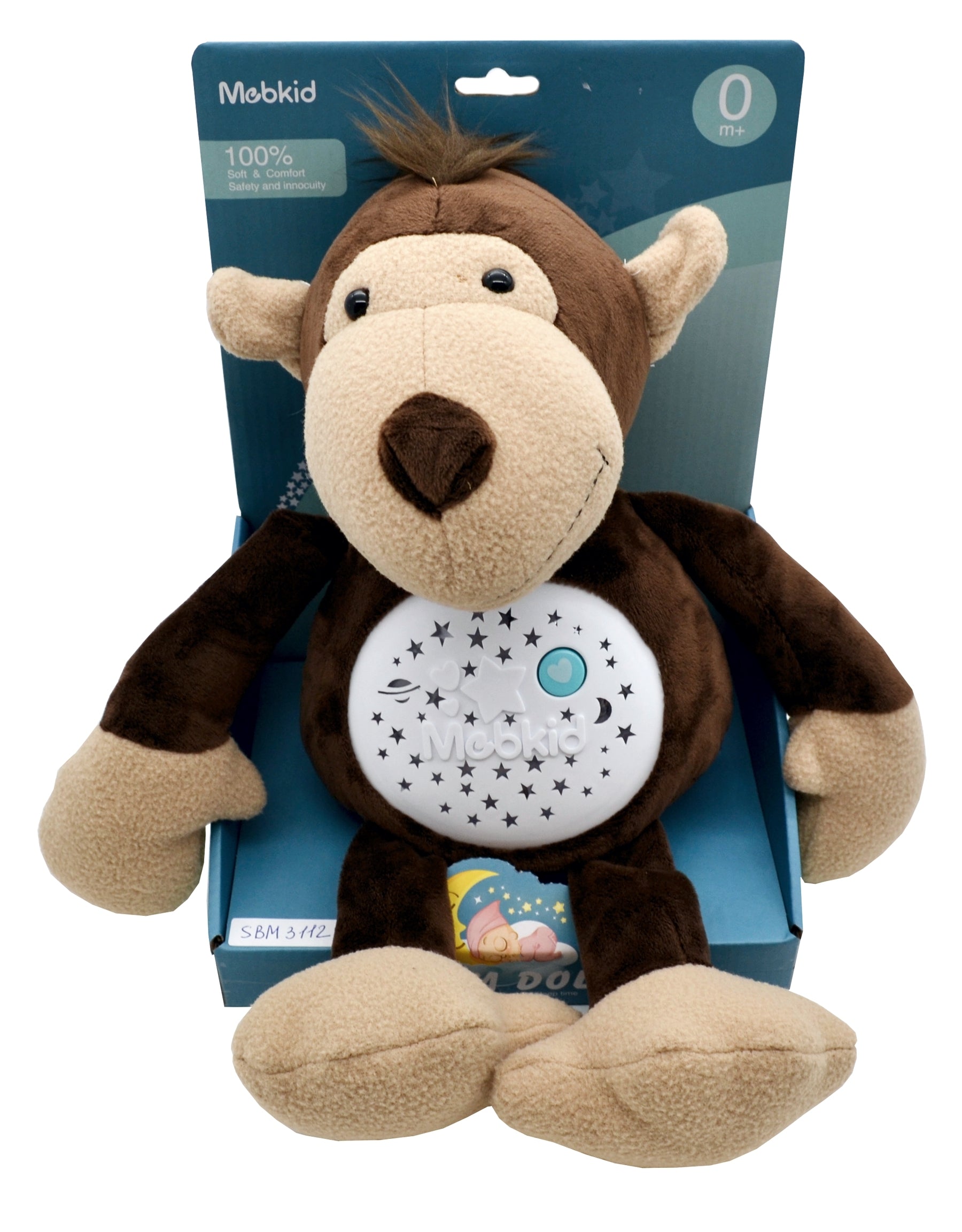S.B. Toys Peluche singe veilleuse projecteur d'étoiles musicale pour bébé - Simple Boutique