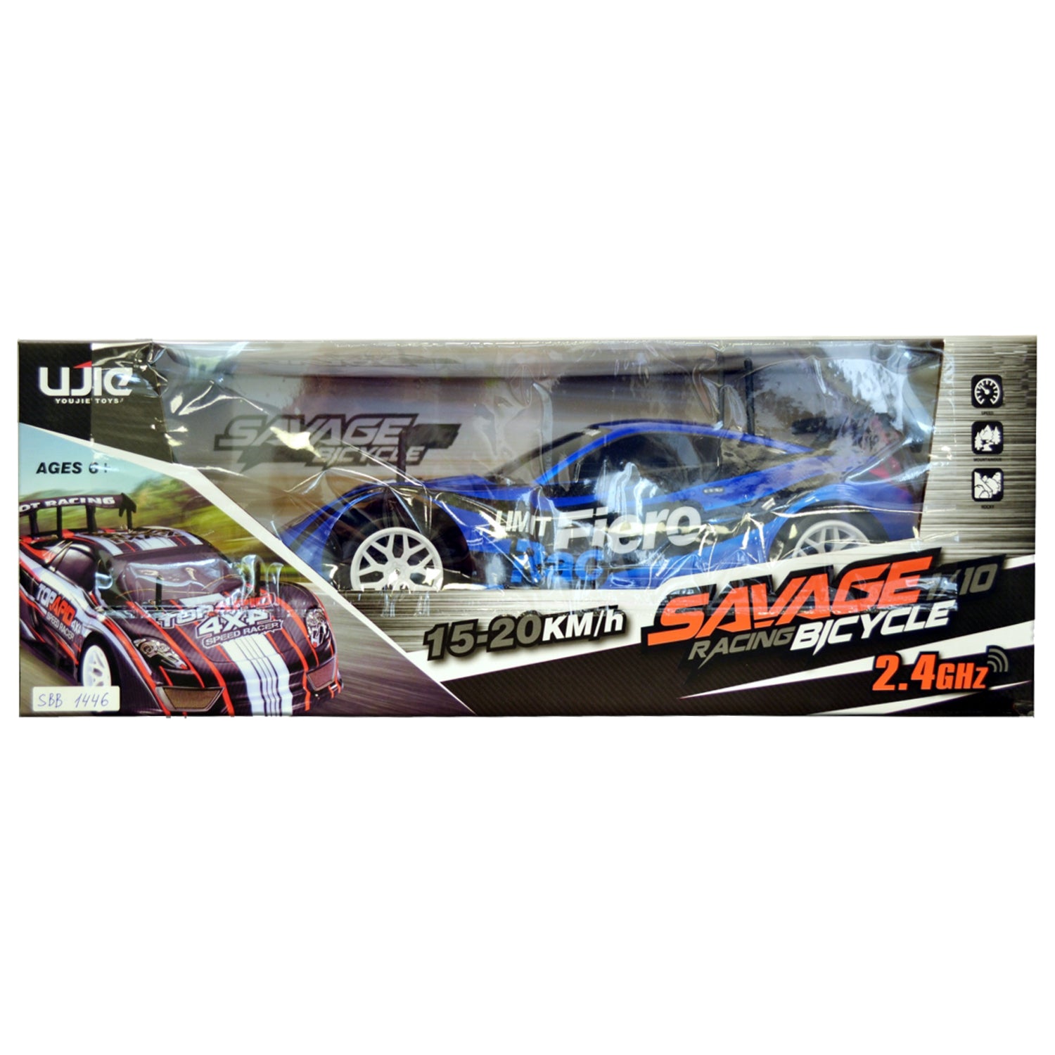 S.B. Toys Voiture de course téléguidée 2,4 GHz, 15 à 20 km/h, bleue - Simple Boutique