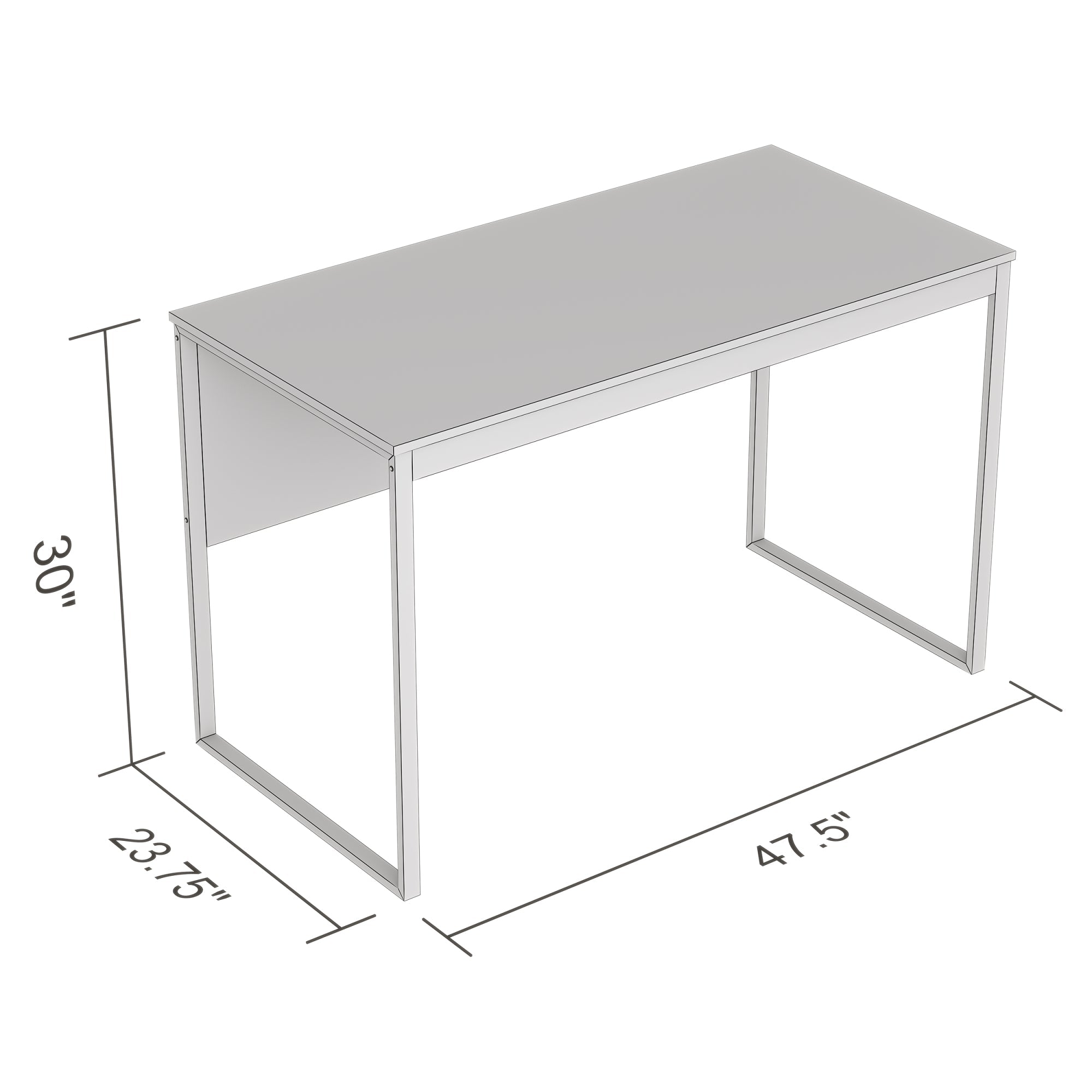 Safdie & Co Bureau d'ordinateur 47.25" de Long pour Bureau à Domicile et Petits Espaces, Idéal pour Écrire, Apparence Bois Recyclé Brun et Métal Noir - Simple Boutique