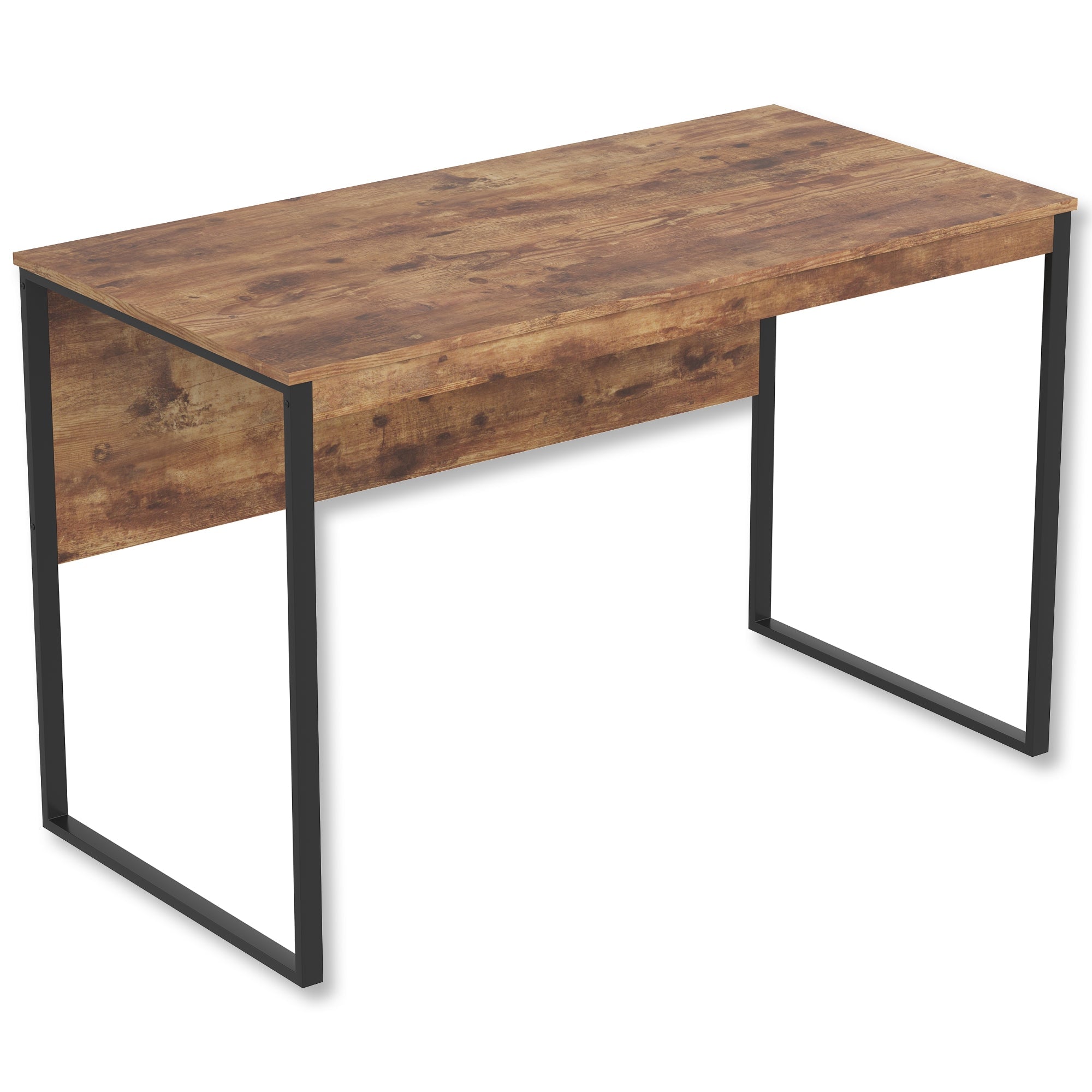 Safdie & Co Bureau d'ordinateur 47.25" de Long pour Bureau à Domicile et Petits Espaces, Idéal pour Écrire, Apparence Bois Recyclé Brun et Métal Noir - Simple Boutique