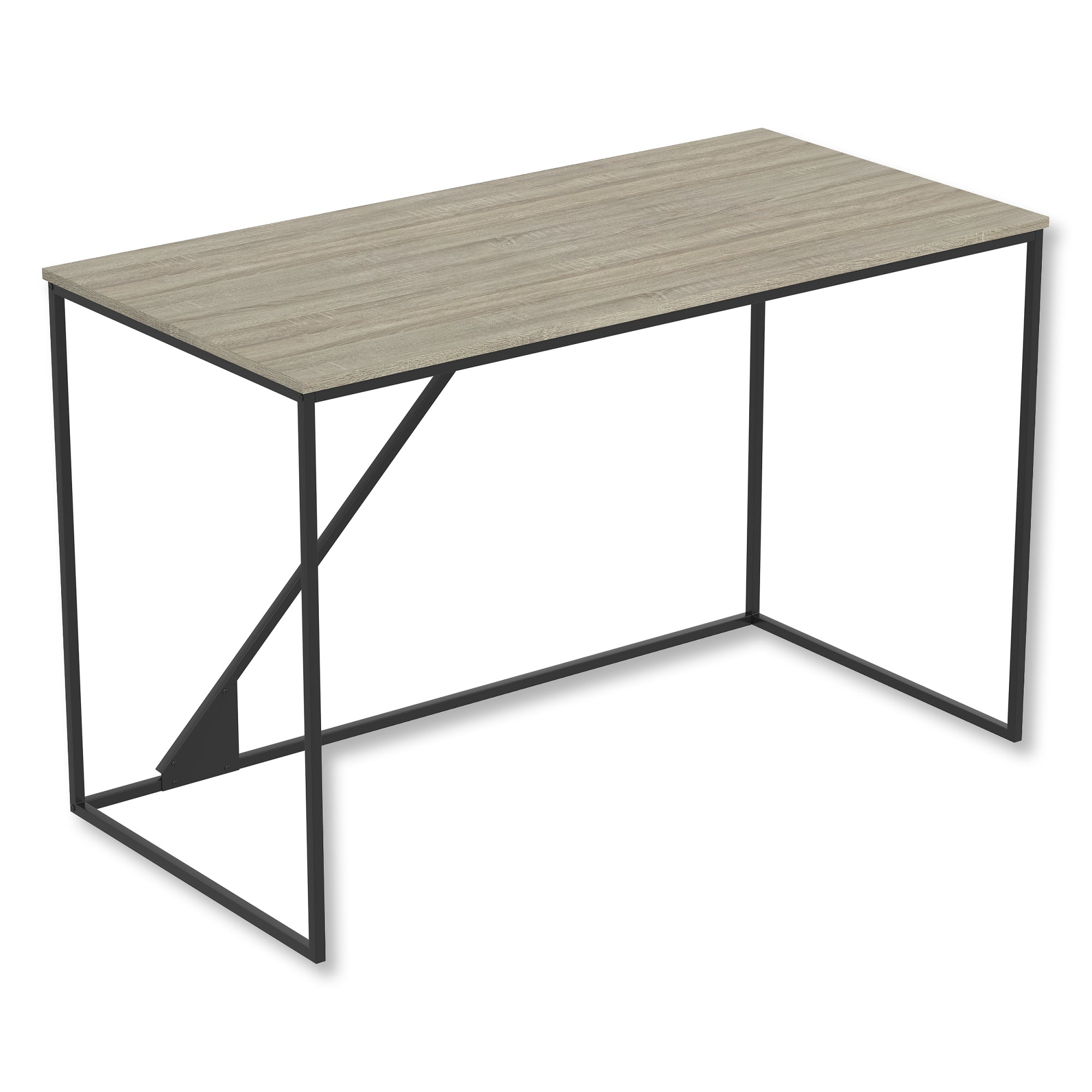 Safdie & Co Bureau d'ordinateur 47.25" de Long pour Bureau à Domicile et Petits Espaces, Idéal pour Écrire, Taupe Foncé et Métal Noir - Simple Boutique