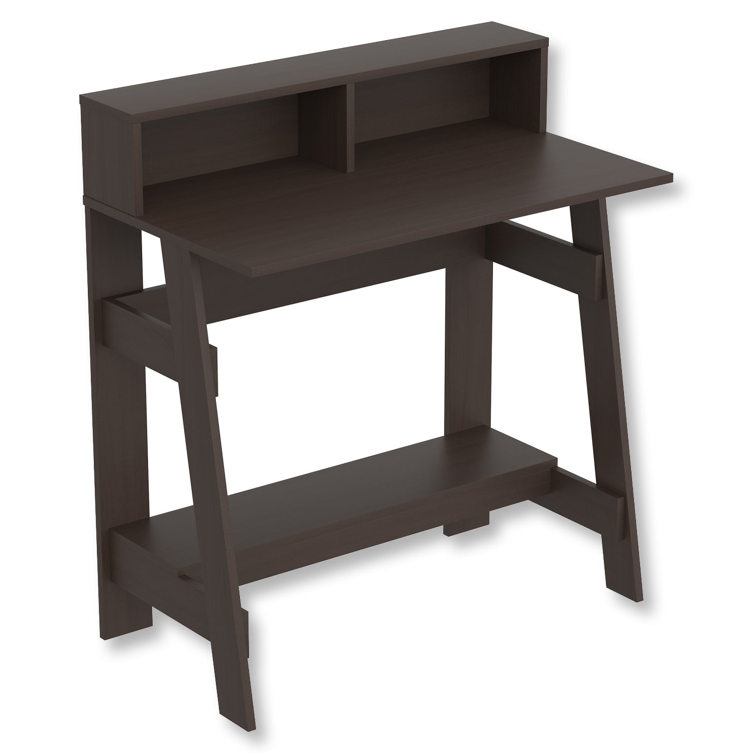 Safdie & Co Bureau d'ordinateur de 31.5" de Long avec 2 Tablettes pour le Bureau à Domicile et les Petits Espaces. Idéal pour Écrire Cappuccino - Simple Boutique