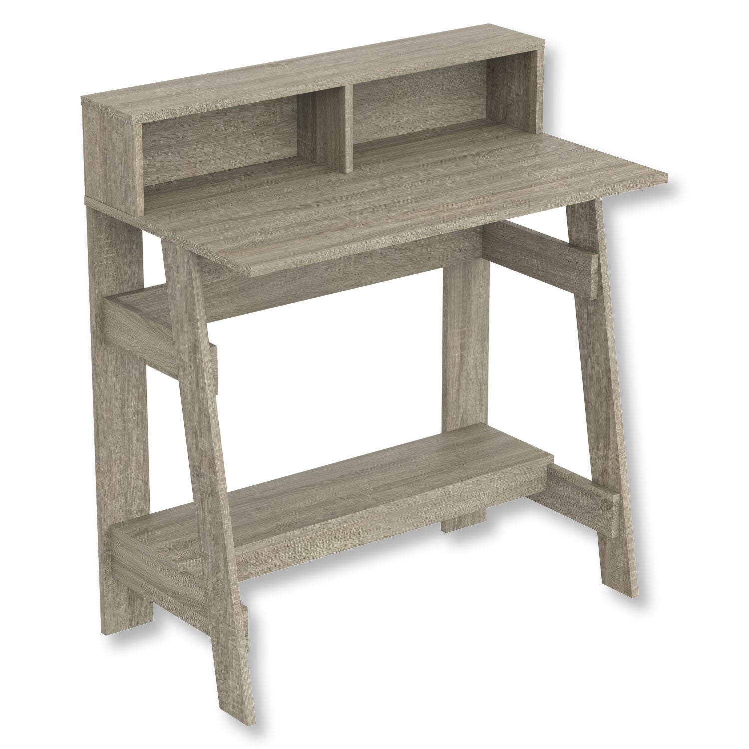 Safdie & Co Bureau d'ordinateur de 31.5" de Long avec 2 Tablettes pour le Bureau à Domicile et les Petits Espaces. Idéal pour Écrire Taupe Foncé - Simple Boutique