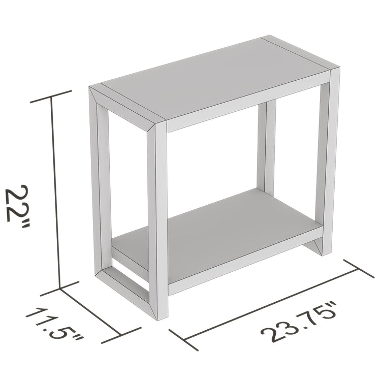 Safdie & Co Table Accent 23" de Long avec 1 Tablette pour Salon, Taupe Foncé - Simple Boutique