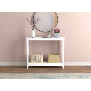 Safdie & Co Table Console ou d'entrée, Table de Sofa Divan, Table Accent 39" de Long avec 1 Tablette pour Salon, Blanc - Simple Boutique