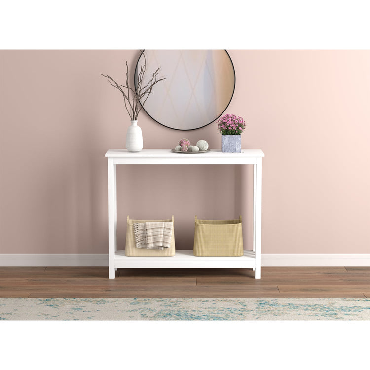 Safdie & Co Table Console ou d'entrée, Table de Sofa Divan, Table Accent 39" de Long avec 1 Tablette pour Salon, Blanc - Simple Boutique