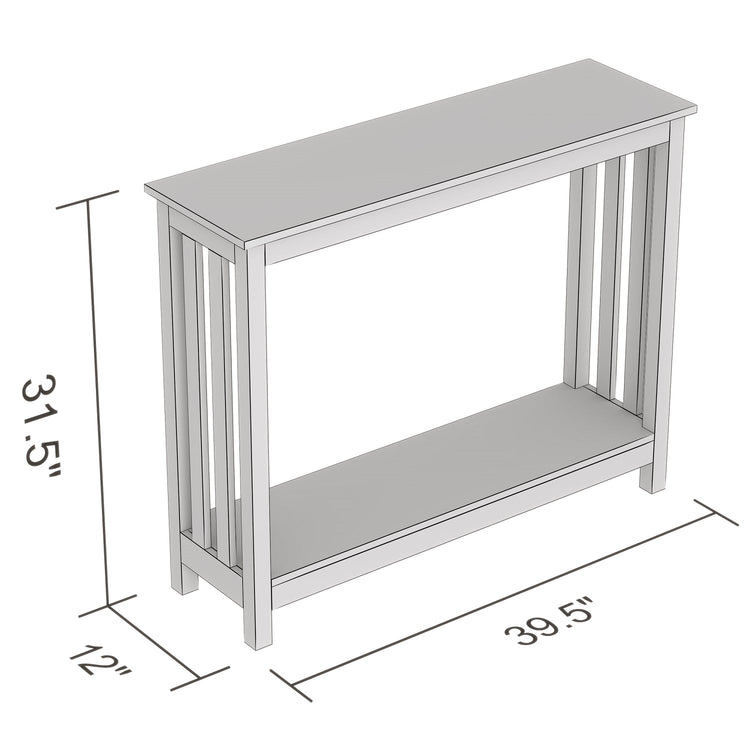 Safdie & Co Table Console ou d'entrée, Table de Sofa Divan, Table Accent 39" de Long avec 1 Tablette pour Salon, Blanc - Simple Boutique