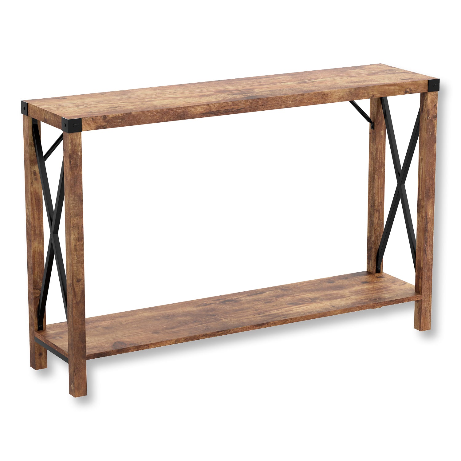 Safdie & Co Table Console ou d'entrée, Table de Sofa Divan, Table Accent 46" de Long avec 1 Tablette pour Salon, Apparence Bois Recyclé Brun - Simple Boutique