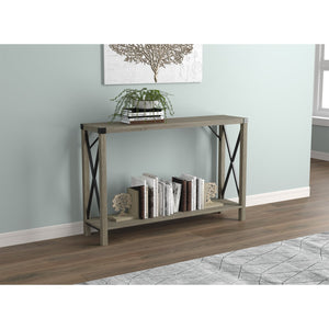 Safdie & Co Table Console ou d'entrée, Table de Sofa Divan, Table Accent 46" de Long avec 1 Tablette pour Salon, Taupe Foncé - Simple Boutique