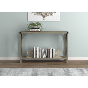 Safdie & Co Table Console ou d'entrée, Table de Sofa Divan, Table Accent 46" de Long avec 1 Tablette pour Salon, Taupe Foncé - Simple Boutique