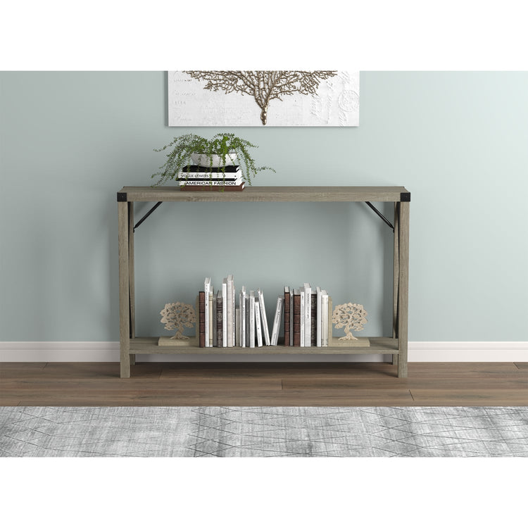 Safdie & Co Table Console ou d'entrée, Table de Sofa Divan, Table Accent 46" de Long avec 1 Tablette pour Salon, Taupe Foncé - Simple Boutique