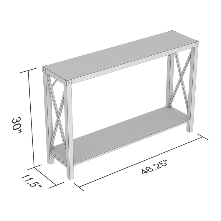 Safdie & Co Table Console ou d'entrée, Table de Sofa Divan, Table Accent 46" de Long avec 1 Tablette pour Salon, Taupe Foncé - Simple Boutique