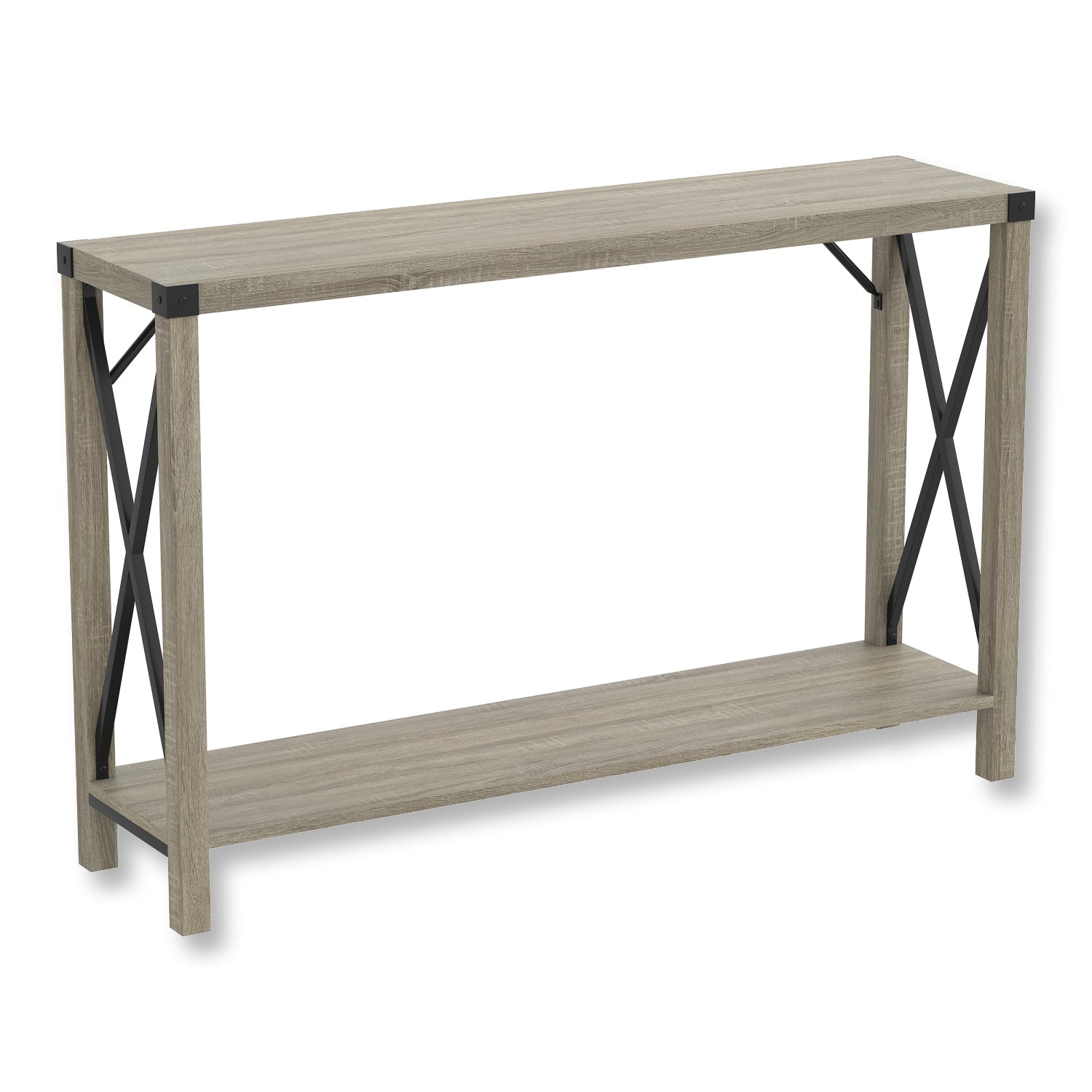 Safdie & Co Table Console ou d'entrée, Table de Sofa Divan, Table Accent 46" de Long avec 1 Tablette pour Salon, Taupe Foncé - Simple Boutique
