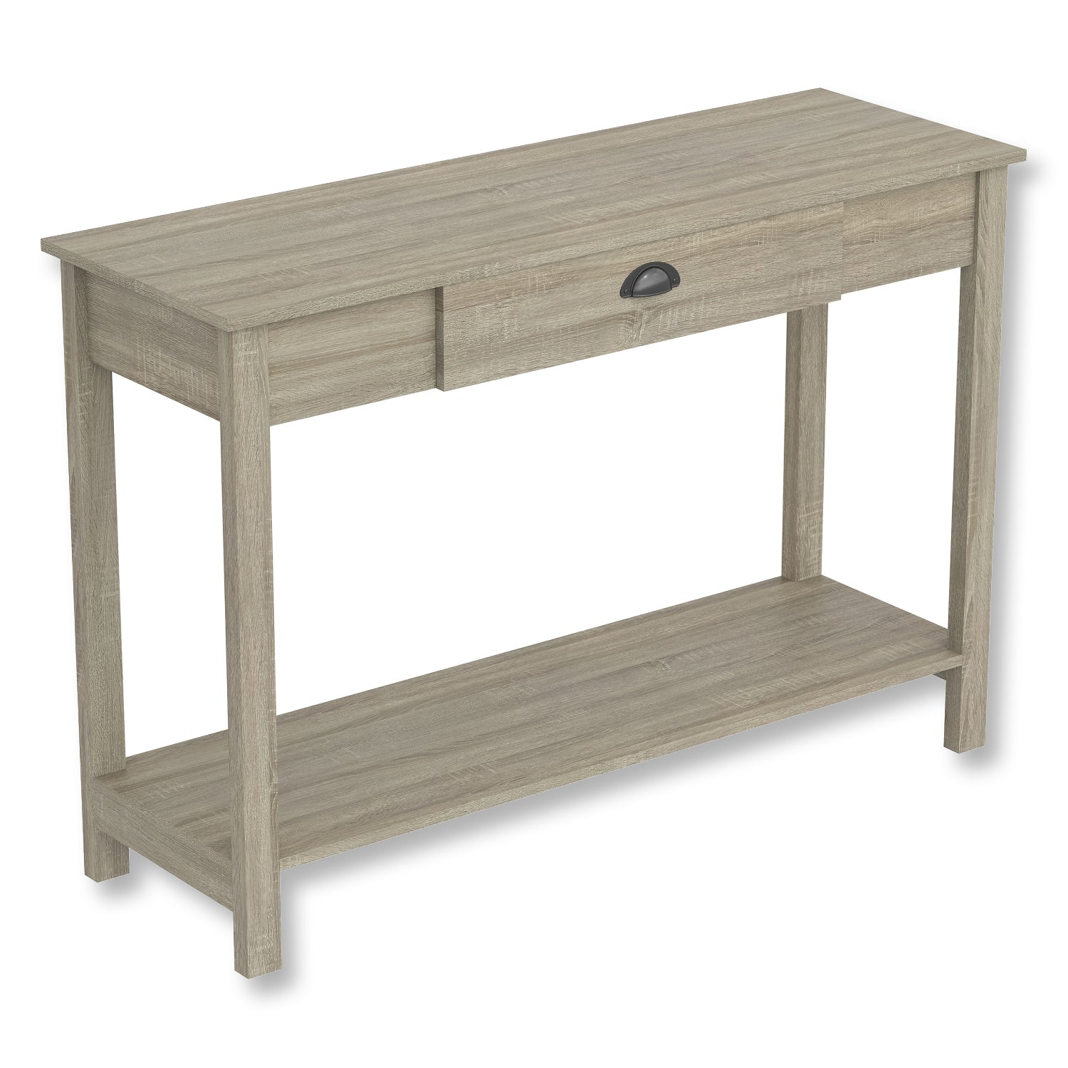 Safdie & Co Table Console ou d'entrée, Table de Sofa Divan, Table Accent 47" de Long avec 1 Tiroir pour Salon, Taupe Foncé avec Poignée de Métal Noir - Simple Boutique