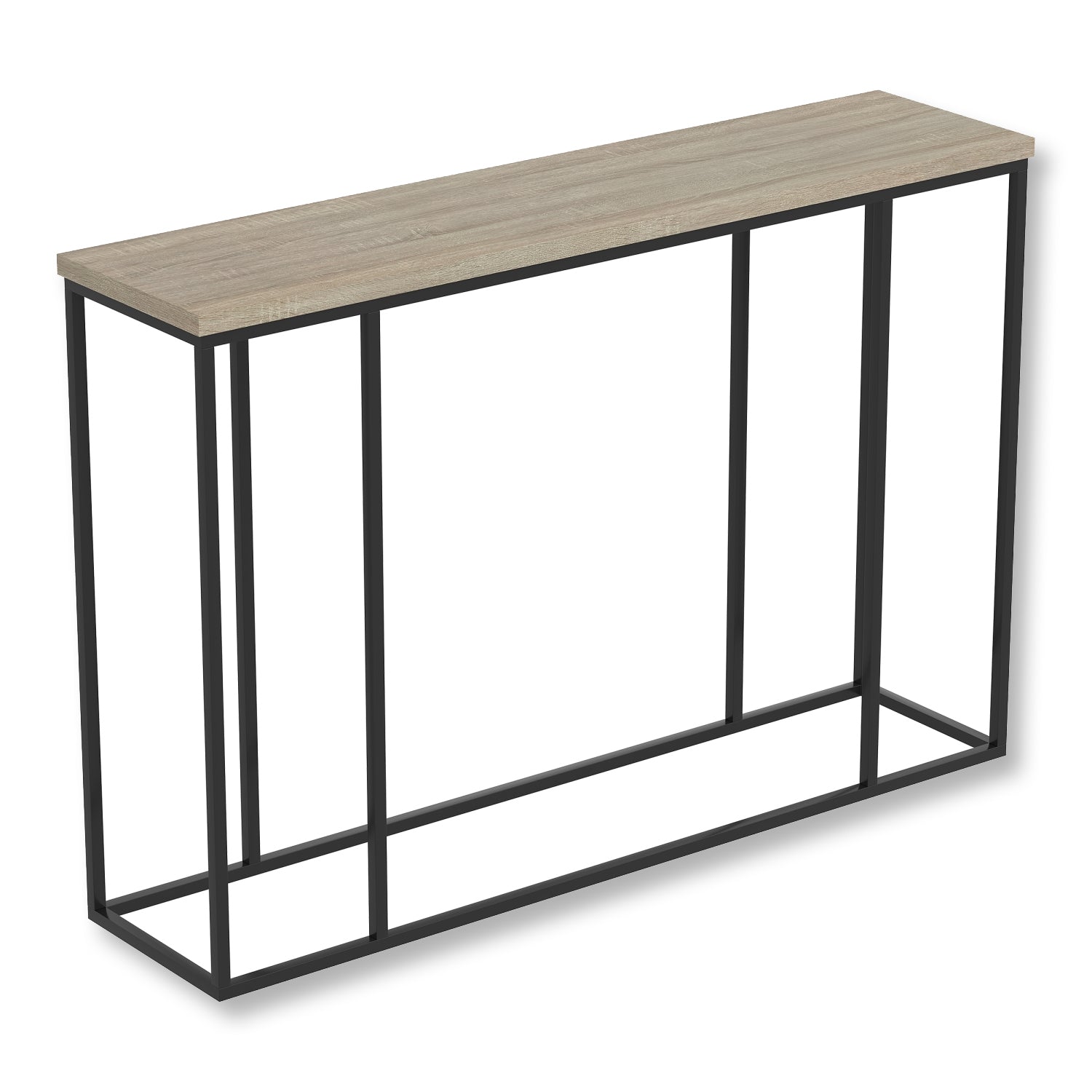 Safdie & Co Table Console ou d'entrée, Table de Sofa Divan, Table Accent 47" de Long pour Salon, Taupe Foncé et Métal Noir - Simple Boutique