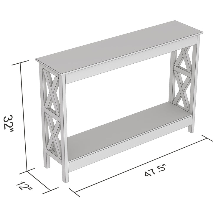 Safdie & Co Table Console ou d'entrée, Table de Sofa Divan, Table Accent 47.25" de Long avec 1 Tablette pour Salon, Blanc - Simple Boutique