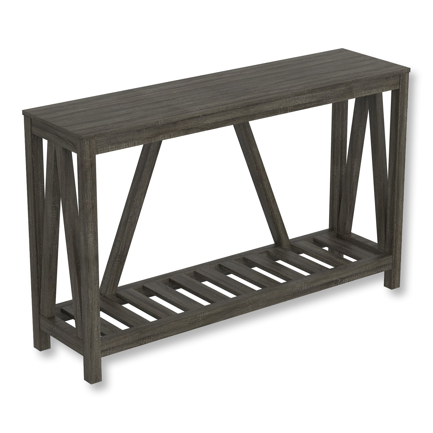 Safdie & Co Table Console ou d'entrée, Table de Sofa Divan, Table Accent 52" de Long avec 1 Tablette pour Salon, Gris Foncé - Simple Boutique