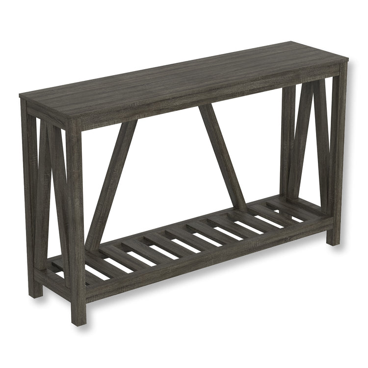 Safdie & Co Table Console ou d'entrée, Table de Sofa Divan, Table Accent 52" de Long avec 1 Tablette pour Salon, Gris Foncé - Simple Boutique