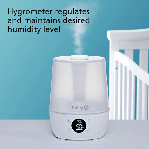 Safety 1st - Humidificateur Sans Filtre, Detecte la Température et Le Niveau D'humidité, Blanc