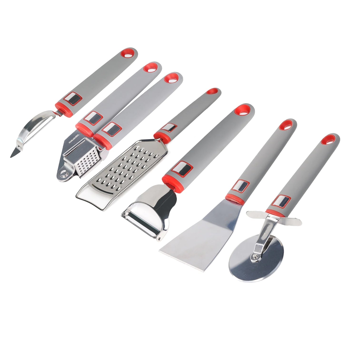 Sakuchi - Ensemble 6 Morceaux d'ustensiles de Cuisine en Acier Inoxydable, Gris - Simple Boutique