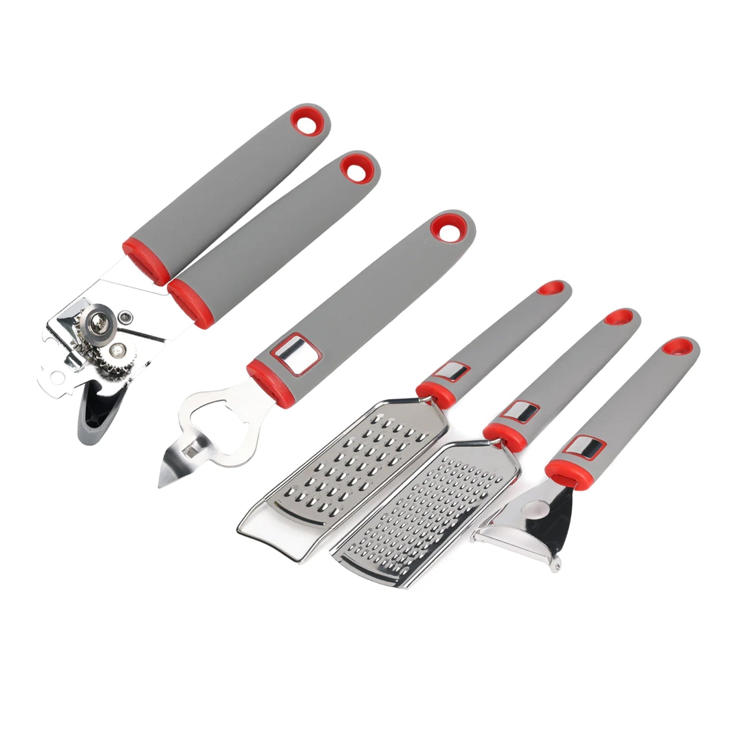 Sakuchi - Ensemble de 5 Morceaux d'ustensiles de Cuisine en Acier Inoxydable, Gris - Simple Boutique