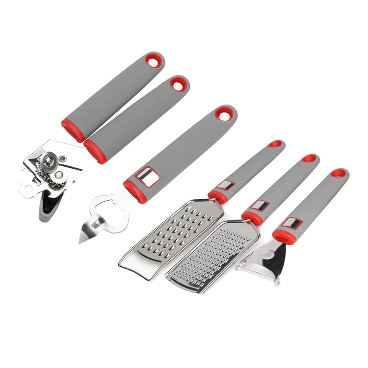 Sakuchi - Ensemble de 5 Morceaux d'ustensiles de Cuisine en Acier Inoxydable, Gris - Simple Boutique