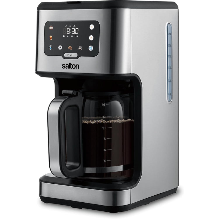 Salton - Cafetière Numérique Programmable, Capacité de 14 Tasses, Pour Café Chaud ou Froid, Acier Inoxydable - Simple Boutique