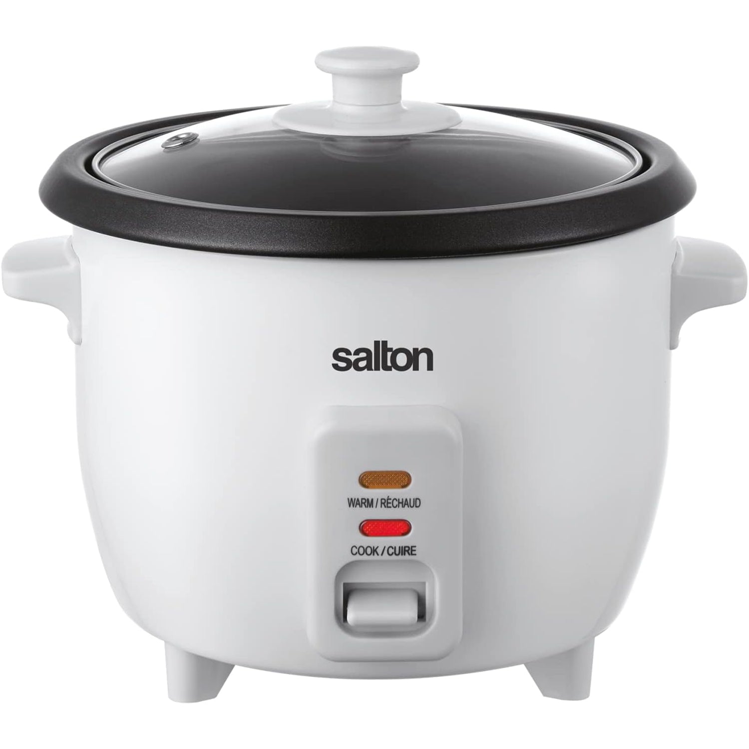 Salton - Cuiseur à Riz, Capacité de 6 Tasses, Bol de cuisson Antiadhésif Amovible, 300 Watts, Blanc - Simple Boutique