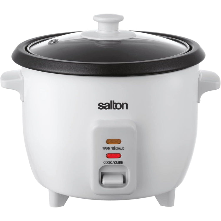 Salton - Cuiseur à Riz, Capacité de 6 Tasses, Bol de cuisson Antiadhésif Amovible, 300 Watts, Blanc - Simple Boutique