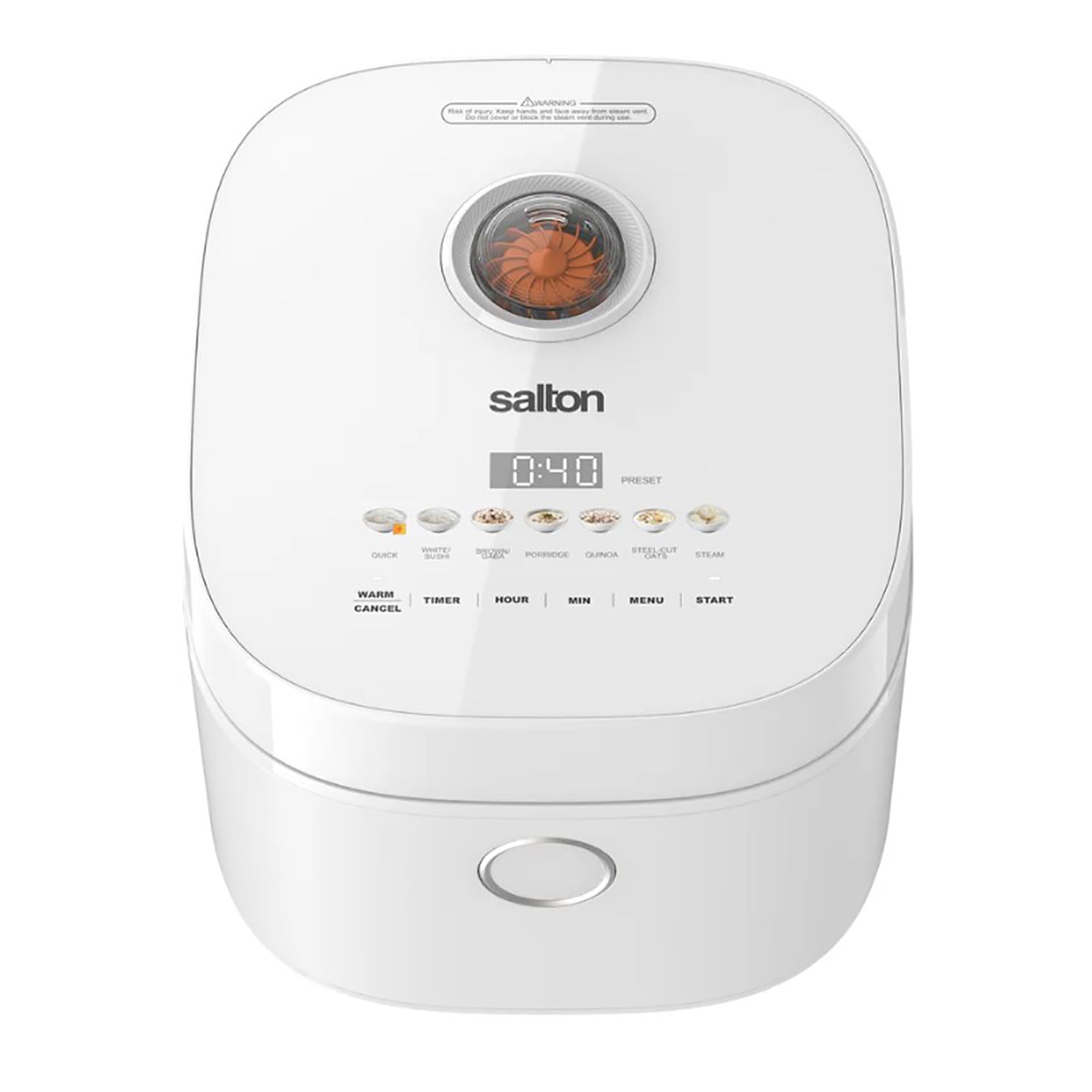 Salton - Cuiseur à Riz Multifonction Micom, Capacité de 20 Tasses, Bol Antiadhésif, Blanc - Simple Boutique