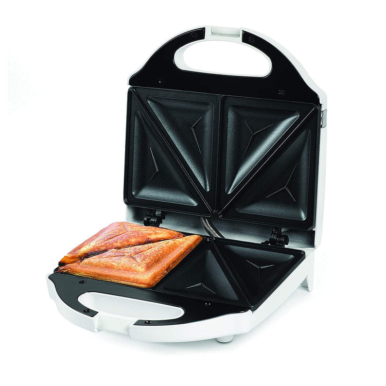 Salton Essentials - Grill à Sandwich avec Surface Anti-Andhésive, Blanc - Simple Boutique