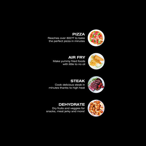 Salton - Four à Pizza Professionnel Pizzadesso, Friture à Air, Déshydrateur, Capacité de 18 Litres, Acier Inoxydable
