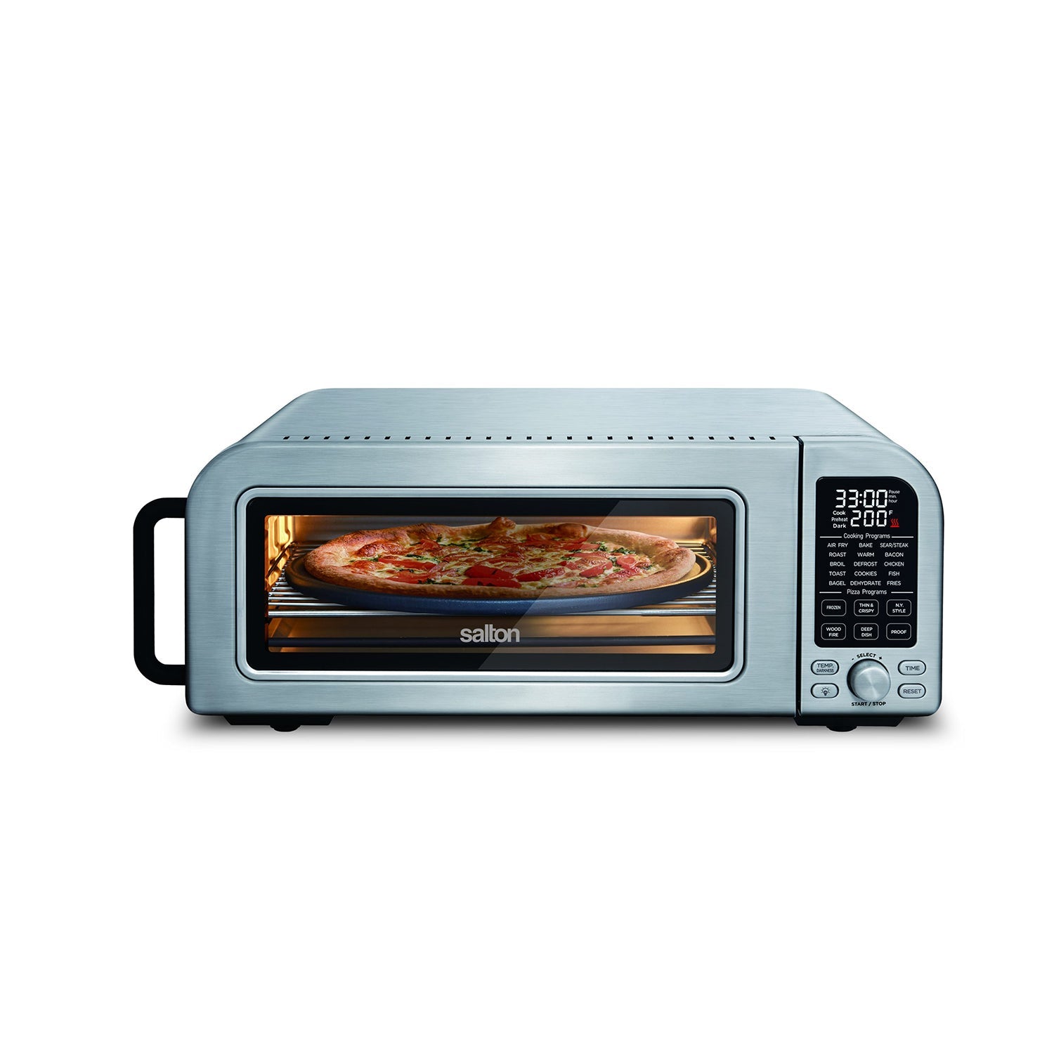 Salton - Four à Pizza Professionnel Pizzadesso, Friture à Air, Déshydrateur, Capacité de 18 Litres, Acier Inoxydable - Simple Boutique