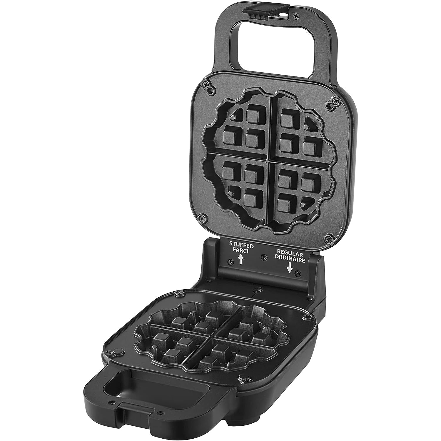Salton - Gaufrier pour Gaufre Avec ou Sans Garniture, Revêtement en Céramique, Noir - Simple Boutique