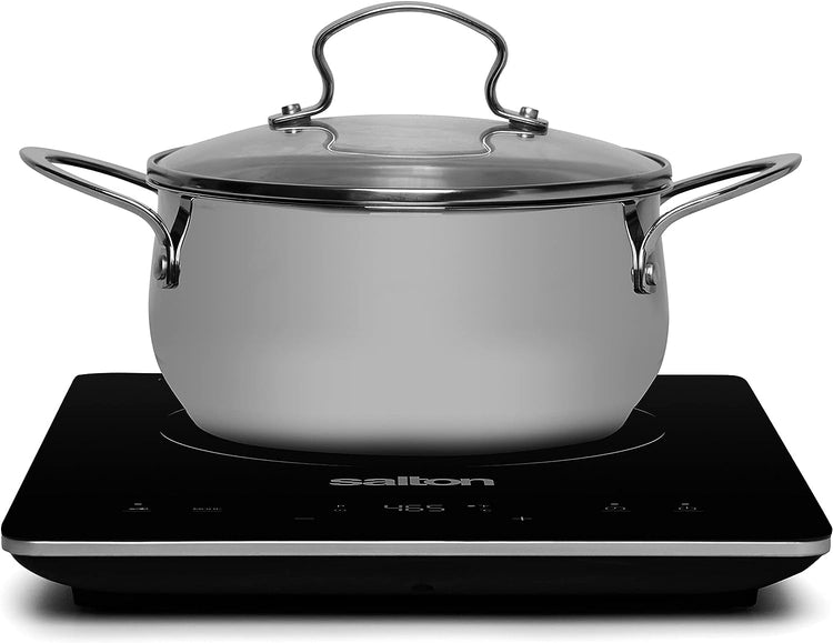 Salton - Plaque de Cuisson à Induction Portable avec Écran LED, Cool Touch et 8 Réglages de Température, Noir - Simple Boutique